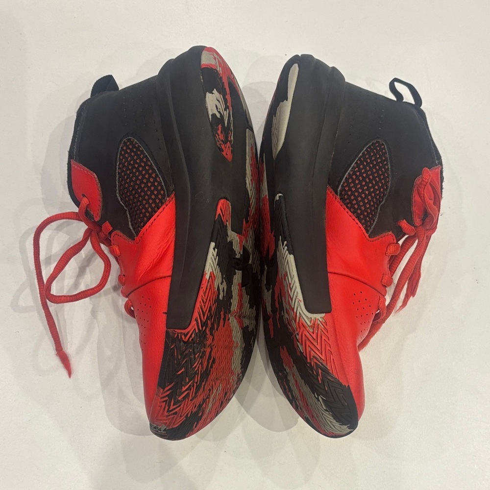 Under Armour Kids Red and Black Sneakers - Picture 6 of 9